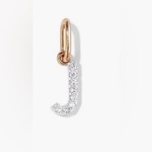 10k Gold + natural diamond Initial J Necklace Pendant